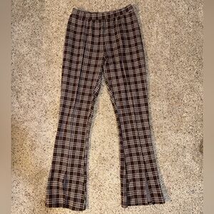 Urban Outfitters Brown Plaid Flare Pants